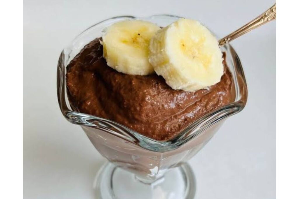 banana e chocolate amargo sobremesa cremosa